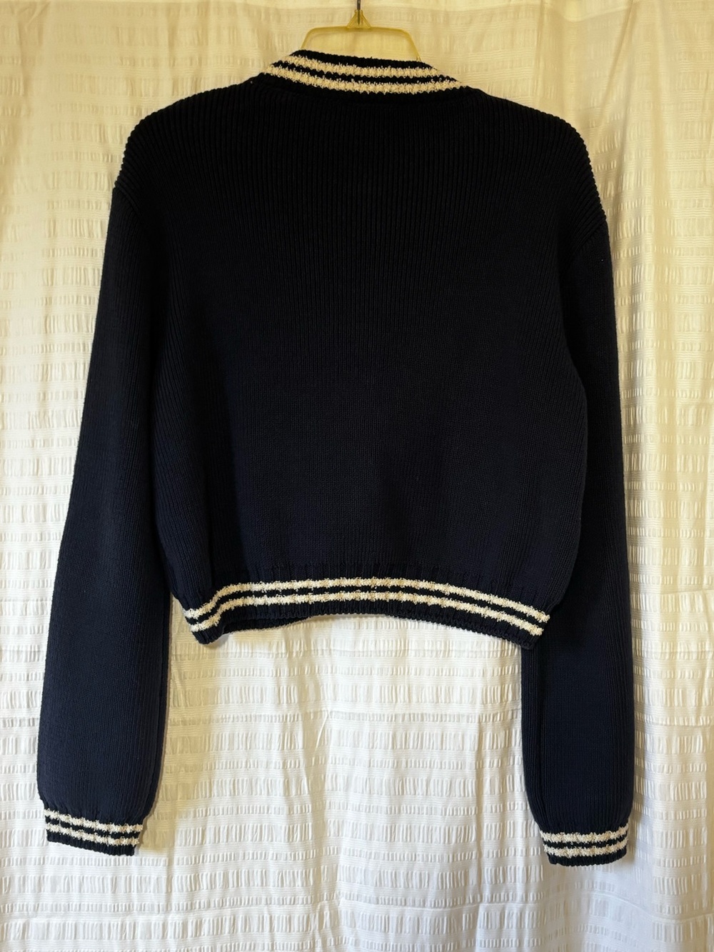 Mango contrast striped cardigan bomber Sz Medium - Picture 8 of 9